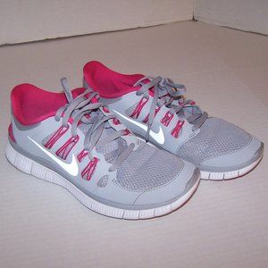 NIKE FREE 5.0 WOMEN'S RUNNING SHOES GRAY & PINK TRAINERS SHOES 580591-061